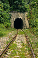 Naklejka premium Opuszczony tunel kolejowy