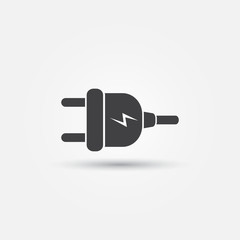 Electric plug - vector minimal icon