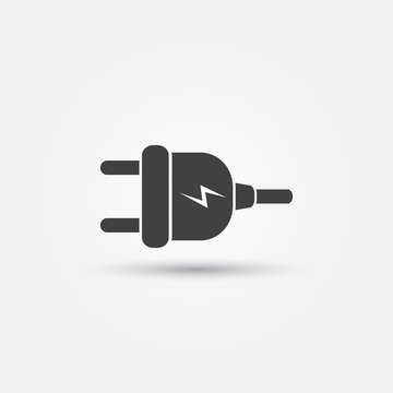 Electric plug - vector minimal icon