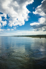 on the way to Saaremaa by ferry. View on baltic sea.