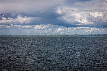 on the way to Saaremaa by ferry. View on baltic sea.