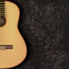 Obraz premium abstract grunge music background with guitar on black