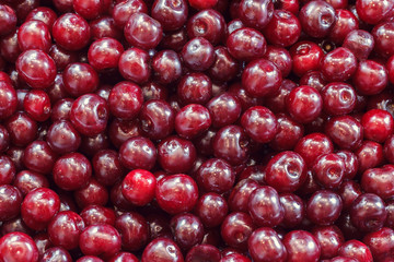 Background from a red ripe cherry