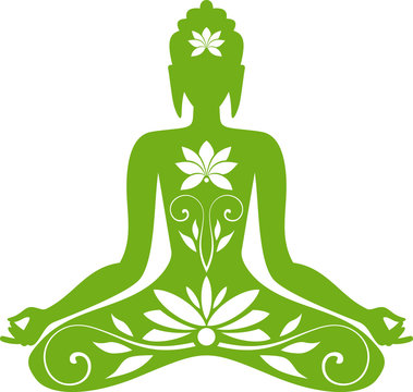 green buddha meditating lotus flower clip art preview