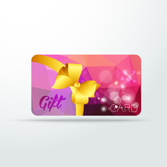 Gift card colour triangle with shine and ribbon