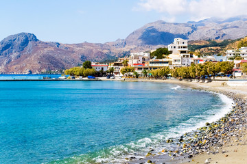 Coastline with mountains view