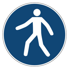 Mandatory action sign,Use footpath