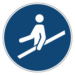 Mandatory action sign,Use handrail