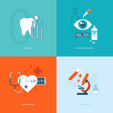 Flat design concept icons for medicine