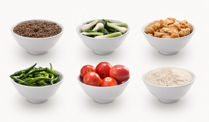 composite with many different varieties of ingredients