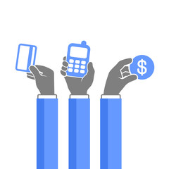 Online Payment Methods Icons Set. Vector