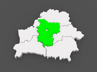 Map of Minsk region. Belarus.