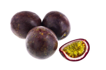 Passion fruits isolated on white background