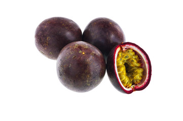Passion fruits isolated on white background with clipping path