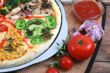 Home made pizza on the table