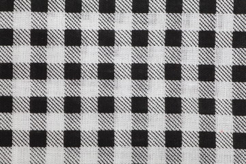 Black and white picnic tablecloth checkered pattern