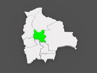 Obraz premium Map of Cochabamba. Bolivia.
