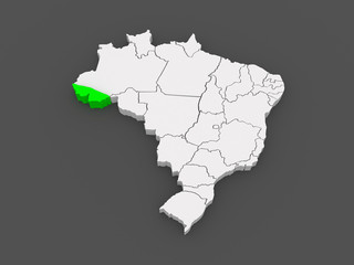 Map of Acre. Brazil.
