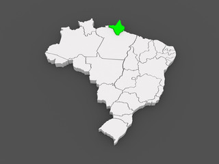 Map of Amapa. Brazil.