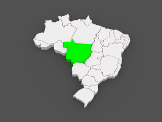 Map of Mato Grosso. Brazil.