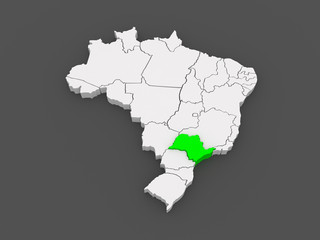 Map of Sao Paulo. Brazil.