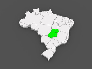 Map of Goias. Brazil.