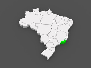 Map of Rio de Janeiro. Brazil.