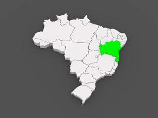Map of Bahia. Brazil.