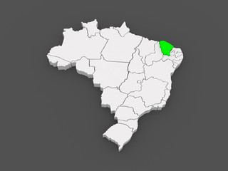 Map of Ceara. Brazil.