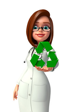 Young Doctor with recycle icon