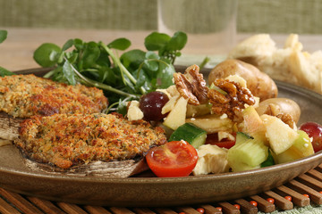 stuffed mushrooms with watercress