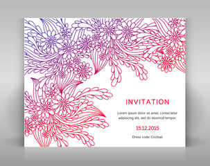 Invitation with floral decoration.