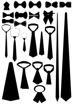 Different types neckwear (contour).