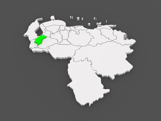 Map of Merida. Venezuela.