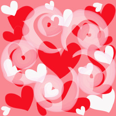 magic colorful heart on a pink background
