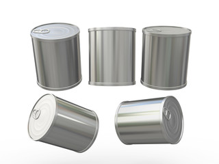 Blank tin can with pull tab for food product , clipping path inc