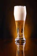 Glass of light beer