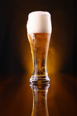Glass of light beer
