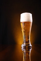 Glass of light beer