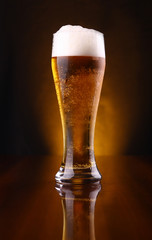 Glass of light beer