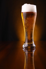 Glass of light beer