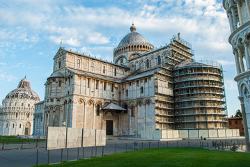 Obraz premium Torre pendente, Duomo e Battistero di Pisa, cattedrale