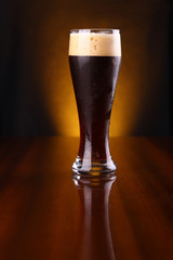Glass of dark beer