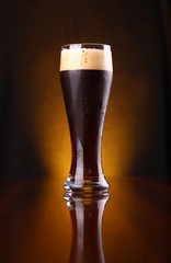 Glass of dark beer