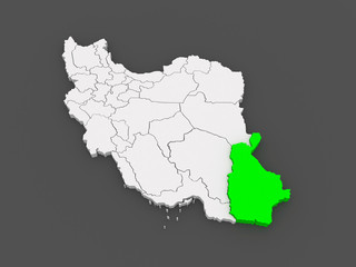 Map of Sistan and Baluchestan. Iran.