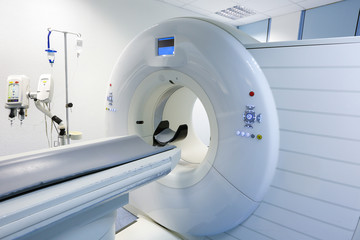 CT (Computed tomography) scanner in hospital laboratory.