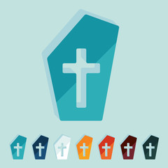 Fototapeta premium Flat design: tombstone