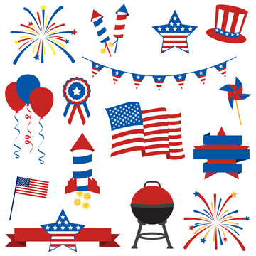 Vector Collection of Fourth of July Items