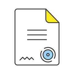 Vector Flat Line Design Concept Document Icon