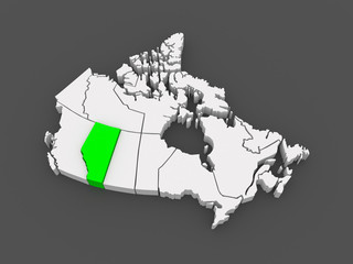 Map of Alberta. Canada.